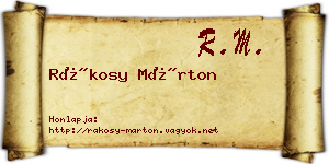 Rákosy Márton névjegykártya