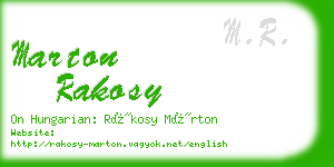 marton rakosy business card